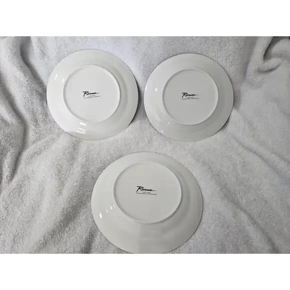 (Set of 3) Rosanna Kings Different Crown Dessert Plates Round Porcelain White 8" - Picture 8 of 12